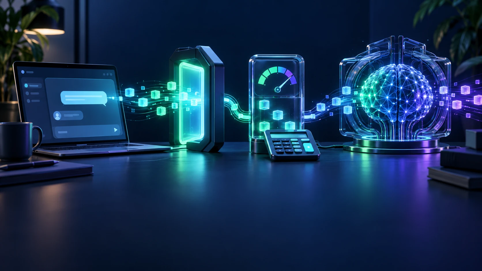 مسیر ارتباط یک برنامه با هوش مصنوعی و نمایش مصرف برای محاسبه هزینه API